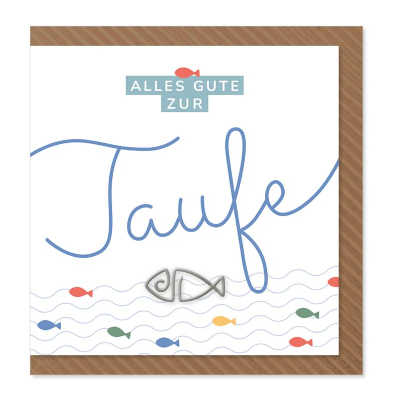 Komma³ Grußkarte Clip Card Square Alles gute zur Taufe