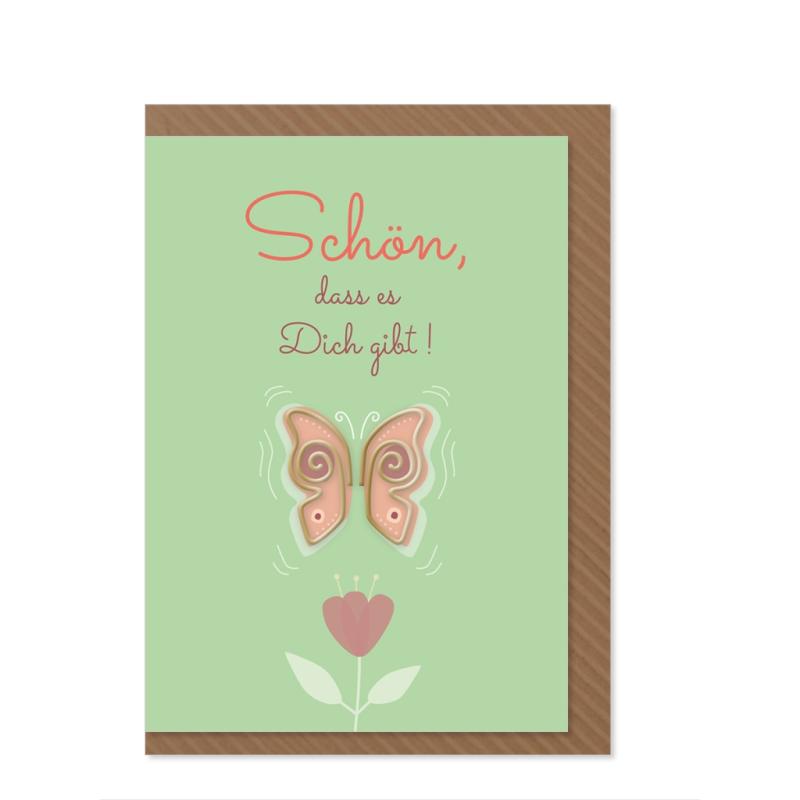 Komma³ Grußkarte Clip Card Schön dass es Dich gibt