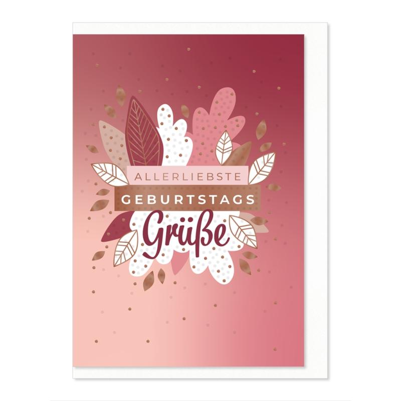 Komma³ Grußkarte Good Luck Allerbeste Geburtstagsgrüße