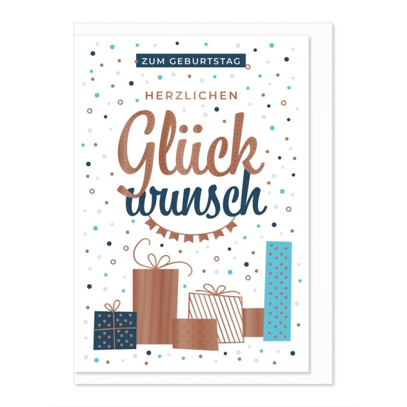 Komma³ Grußkarte Good Luck Zum Geburtstag Herzlichen Glückwunsch
