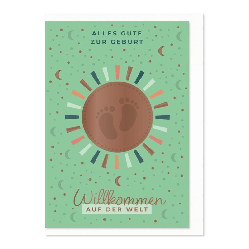 Komma³ Grußkarte Good Luck Alles Gute zur Geburt