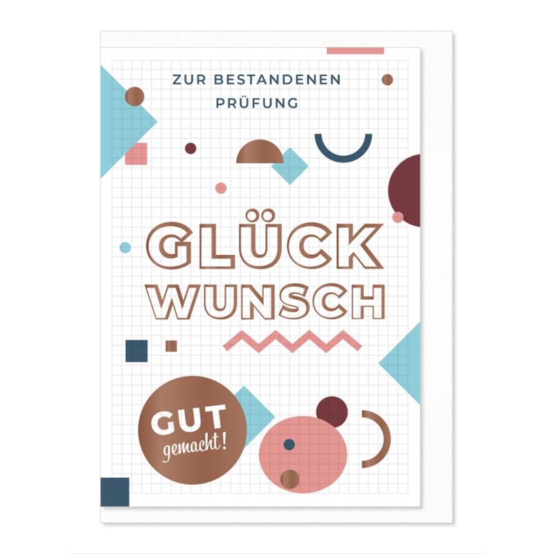 Komma³ Grußkarte Good Luck Glückwunsch zur bestandenen Prüfung