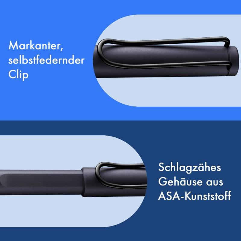 LAMY Tintenpatronenroller safari roll-ink steel black
