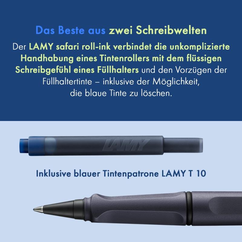 LAMY Tintenpatronenroller safari roll-ink steel black