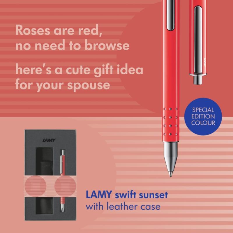 LAMY Tintenroller swift sunset im Set mit Etui
