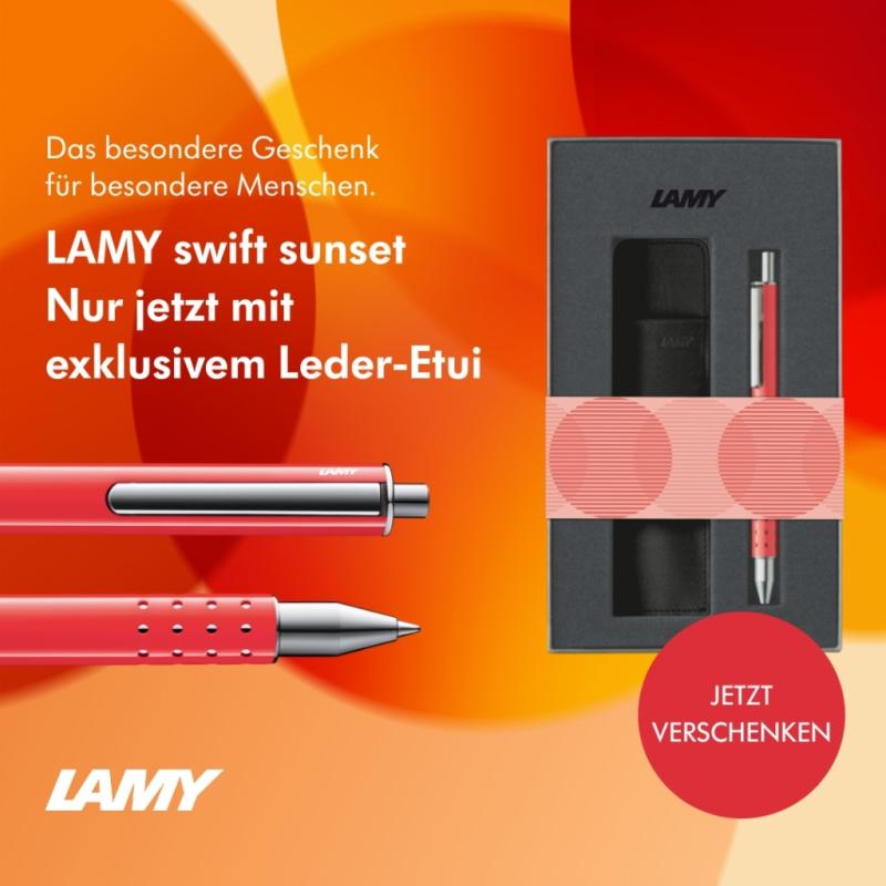 LAMY Tintenroller swift sunset im Set mit Etui