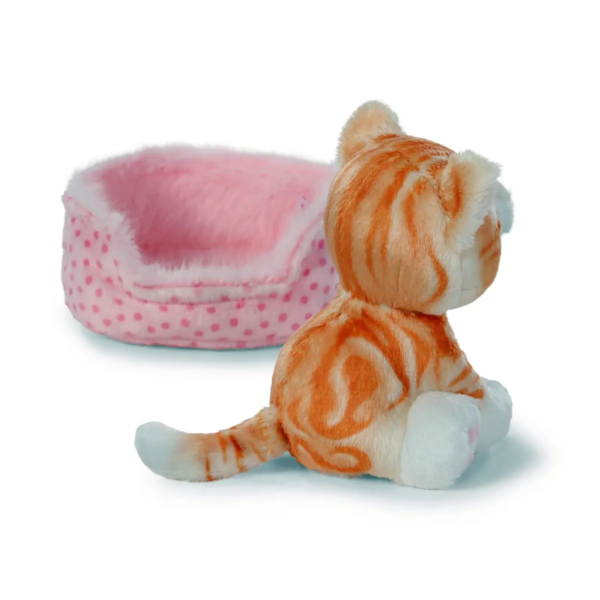 Nici Little Paws Katze rot getigert ca.12cm rosa Körbchen