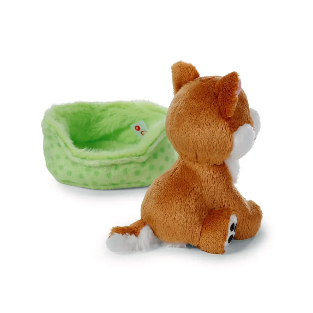 Nici Little Paws Hund Shiba Inu braun ca.12cm grünes Körbchen