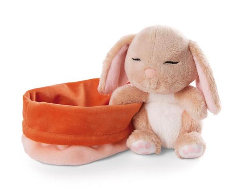 Nici Sleeping Pets Hase karamell ca.12cm pfirsich Körbchen
