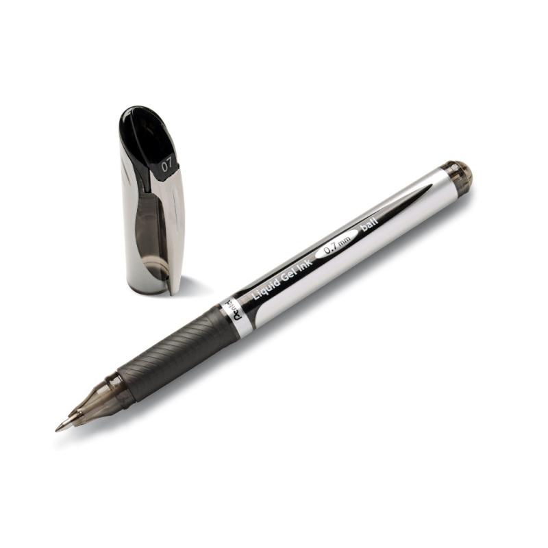 Pentel Tintenroller Liquid Gel EnerGel 0.7 Kappenmodell 0,35mm Metallspitze schwarz