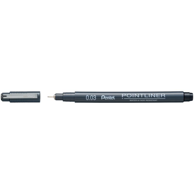 Pentel Pointliner Permanent Fineliner 0,03mm schwarz