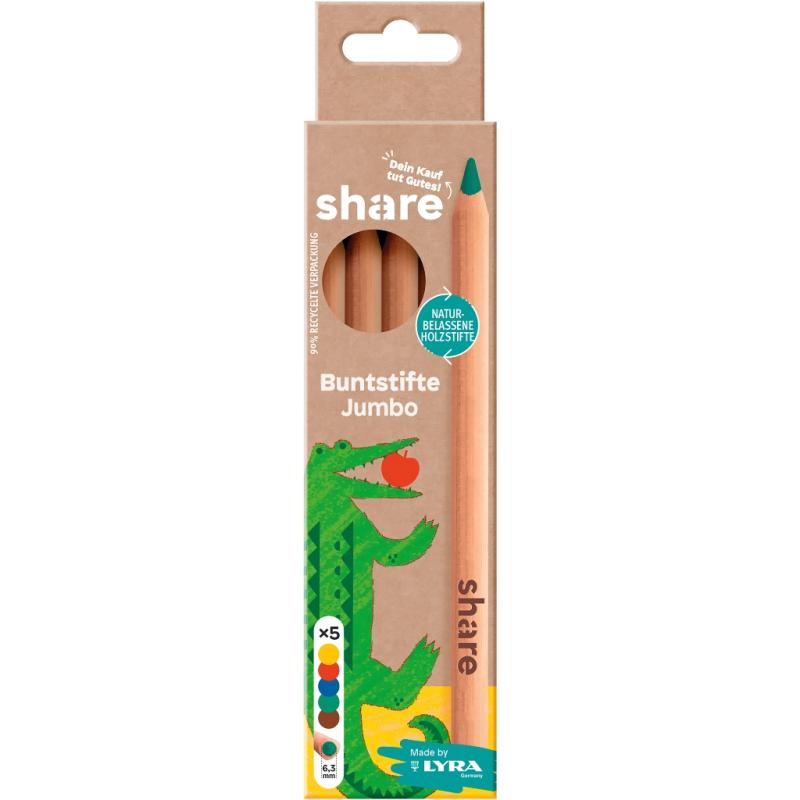 share 5 Jumbo Buntstifte natur