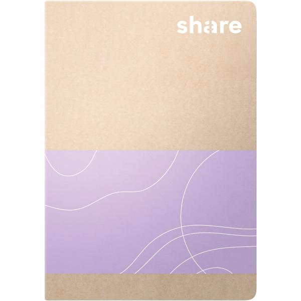 share Notizheft A6 kariert pastellblau + lavendel sortiert