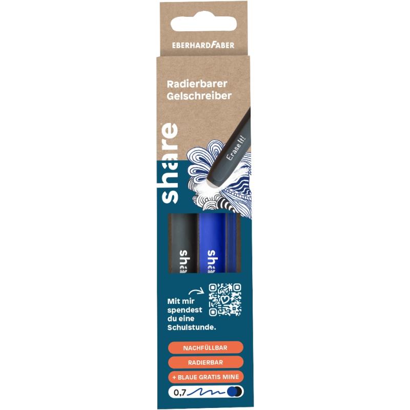 share 2 Gelroller M radierbar schwarz / blau