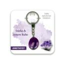 BB Edelstein Schlüsselanhänger Stärke & Innere Ruhe Amethyst