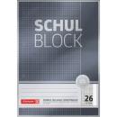 Brunnen Schulblock A4 Premium 50 Blatt kariert mit Rand Lineatur 26